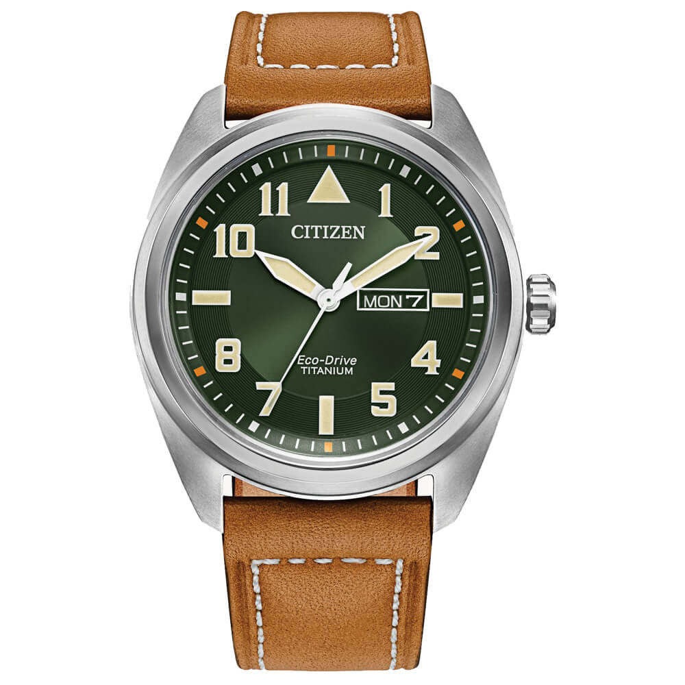 Citizen Garrison Eco-Drive Men's Field Watch Leather Strap